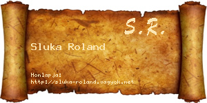 Sluka Roland névjegykártya